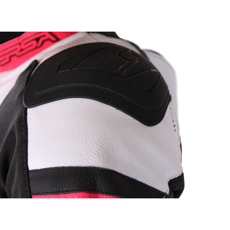 Saldi tuta moto donna RSA GT2 nero-bianco-rosa fluo