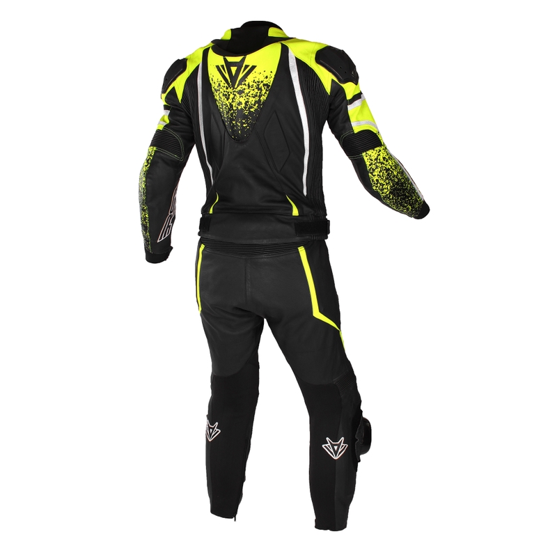 Tuta moto RSA GT2 nero-bianco-giallo fluo Saldi