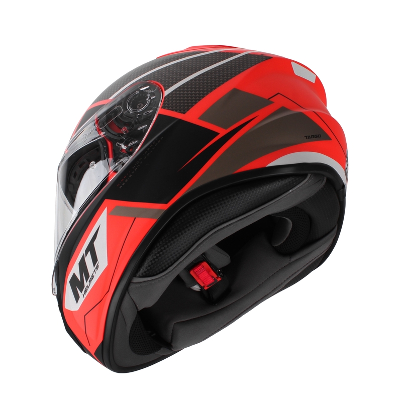 Casco moto integrale MT Targo Podium D5 rosso-nero Saldi