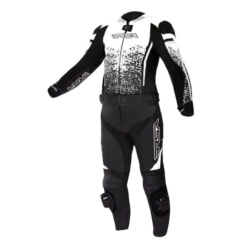 Tuta da moto RSA GT2 bianca e nera Saldi