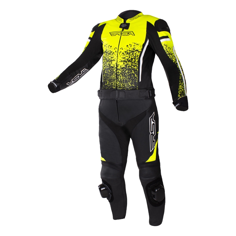 Tuta moto RSA GT2 nero-bianco-giallo fluo Saldi