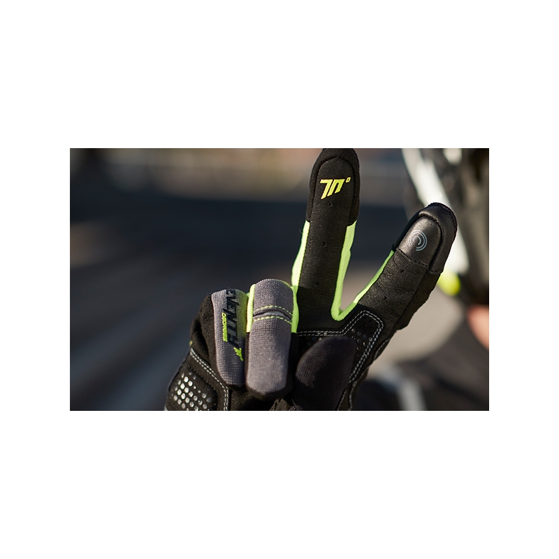 Guanti moto SEVENTY DEGREES SD-C48 nero-giallo fluo