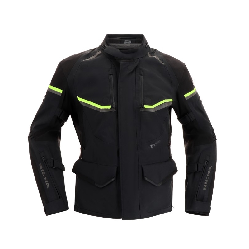 Giacca da moto RICHA Atlantic 2 Gore-Tex nero-giallo fluo Saldi