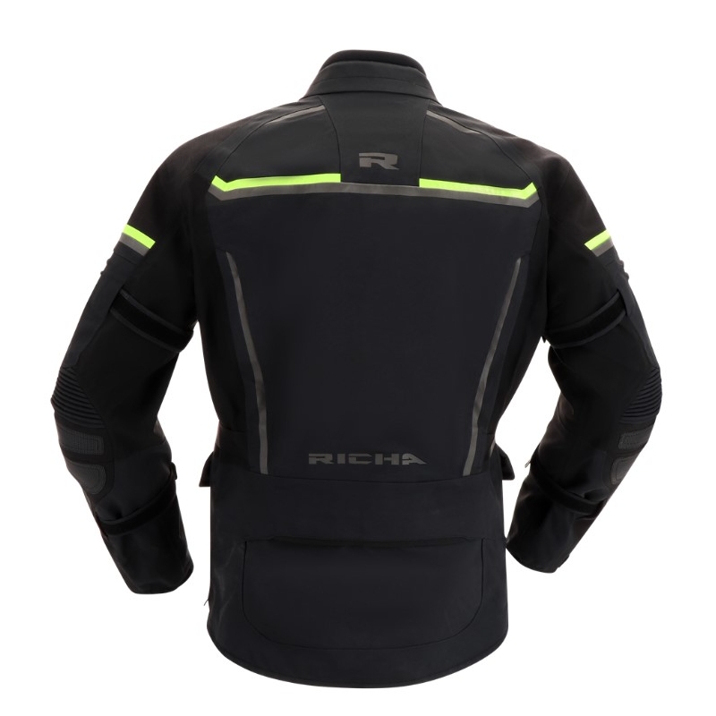 Giacca da moto RICHA Atlantic 2 Gore-Tex nero-giallo fluo Saldi