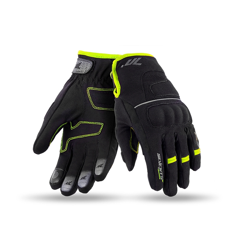 Rukavice na motorku SEVENTY DEGREES SD-C43 černo-fluo žluté