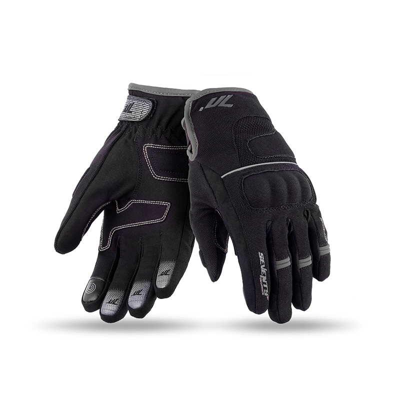 Guanti da moto SEVENTY DEGREES SD-C43 nero-grigio
