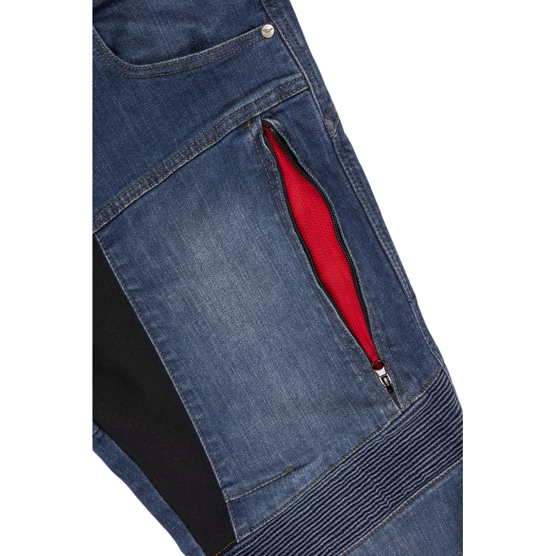Jeans da motociclista Ayrton 505, blu slavato