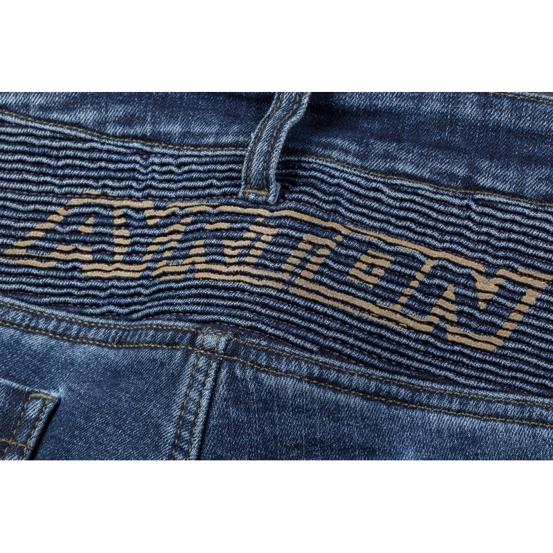Jeans da motociclista Ayrton 505, blu slavato