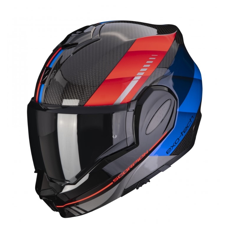 Casco apribile Scorpion EXO-TECH EVO Carbon Genus nero-blu-rosso