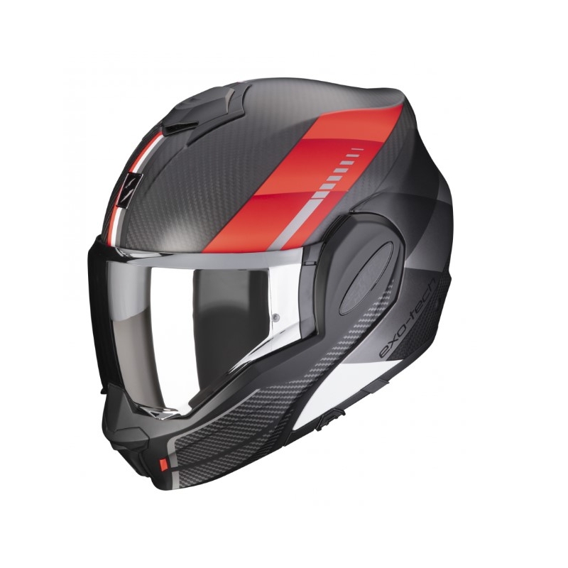 Casco apribile Scorpion EXO-TECH EVO Carbon Genus nero-rosso opaco