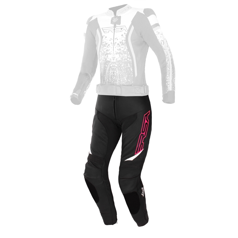 Pantaloni da moto RSA GT2 nero-bianco-rosa da donna Saldi