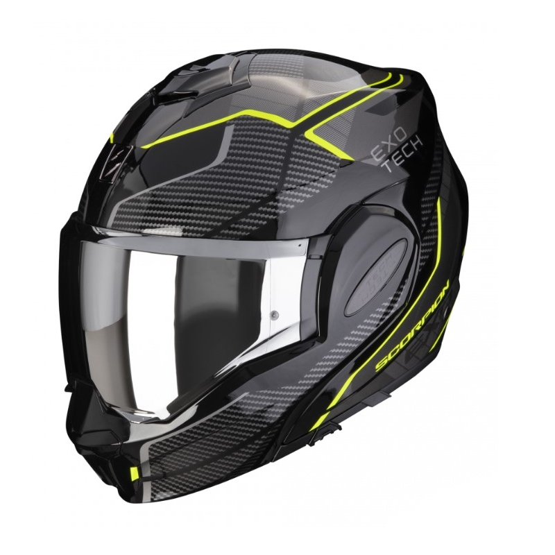 Casco ribaltabile Scorpion EXO-TECH EVO ANIMO nero-grigio-giallo fluo Saldi
