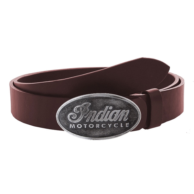 Cintura moto in pelle con fibbia Indian Motorcycle marrone