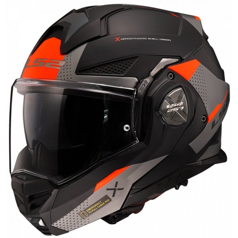Casco apribile da moto LS2 FF901 Advant X Oblivion nero-rosso-titanio