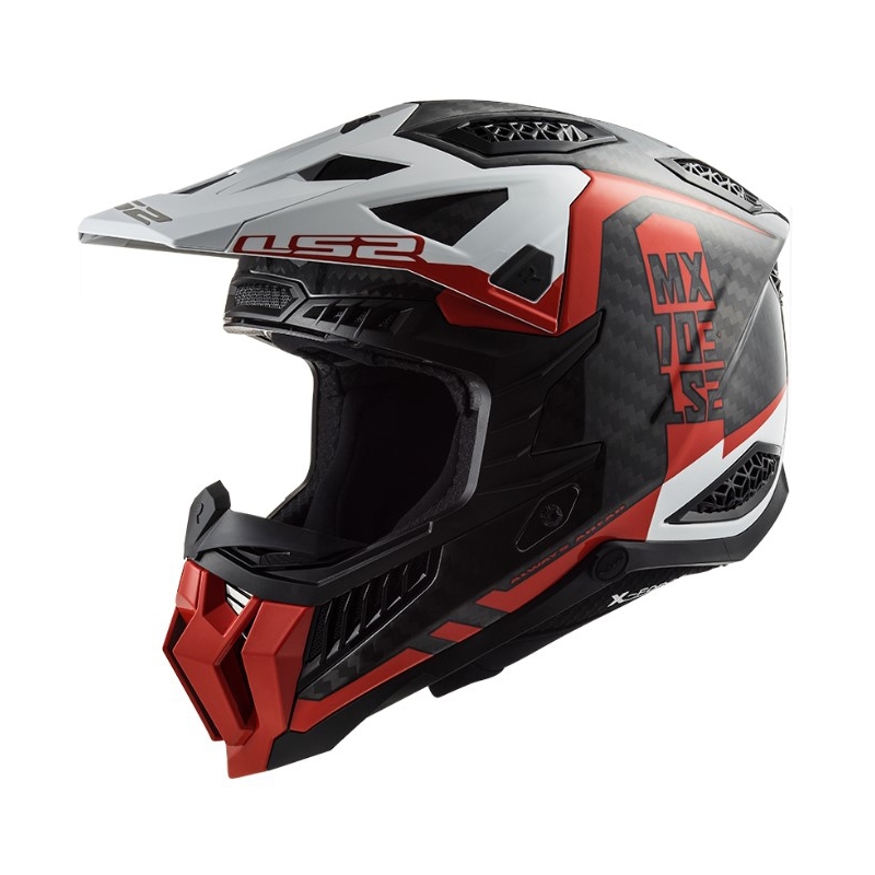 Casco da motocross LS2 MX703 C X-Force Victory nero-rosso-bianco