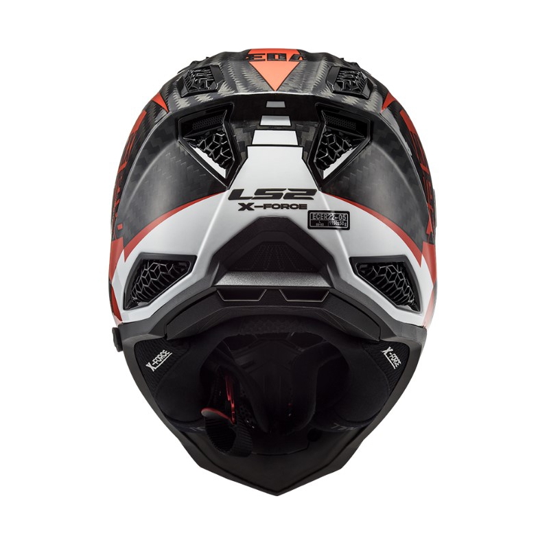 Casco da motocross LS2 MX703 C X-Force Victory nero-rosso-bianco