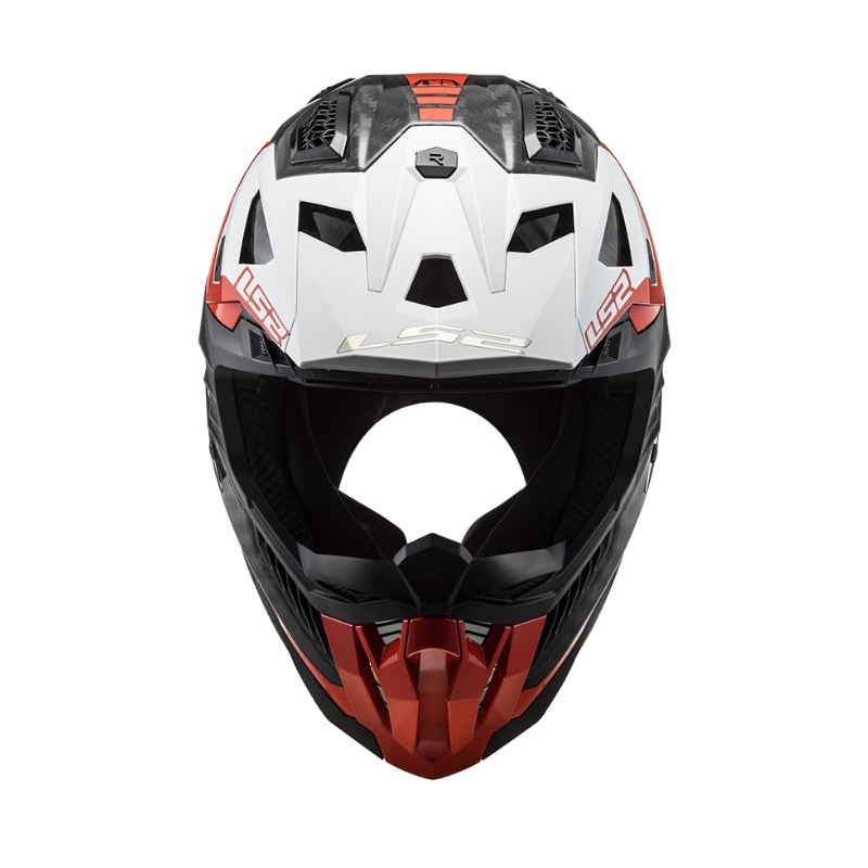 Casco da motocross LS2 MX703 C X-Force Victory nero-rosso-bianco
