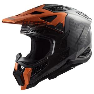 Casco da motocross LS2 MX703 C X-Force Victory nero-titanio-arancio