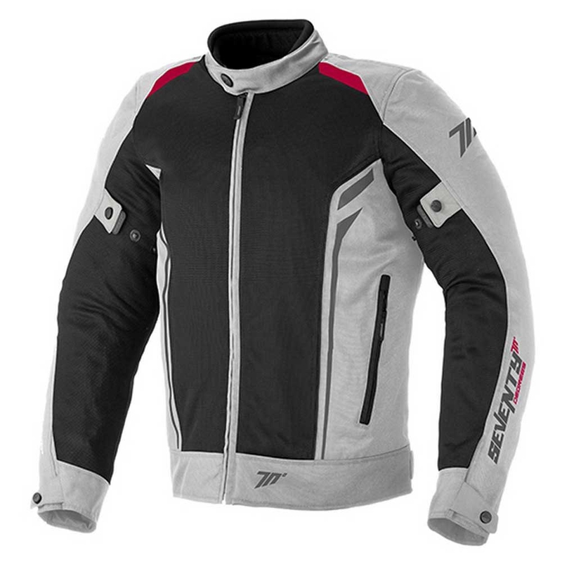 Giacca moto SEVENTY DEGREES SD-JT32 nero-grigio-rosso