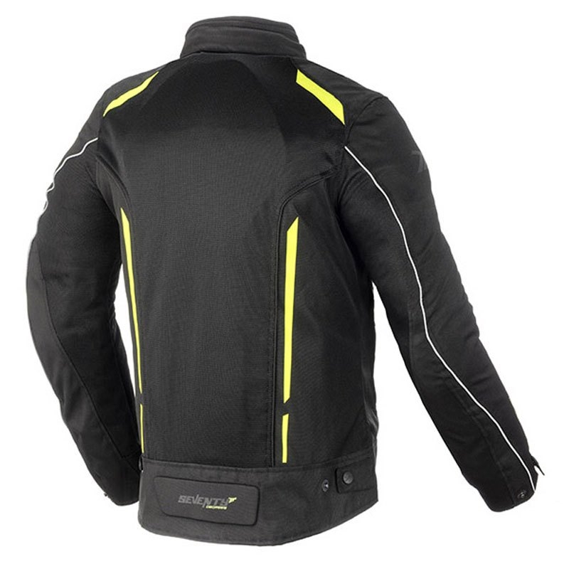 Giacca moto SEVENTY DEGREES SD-JT32 nero-giallo fluo