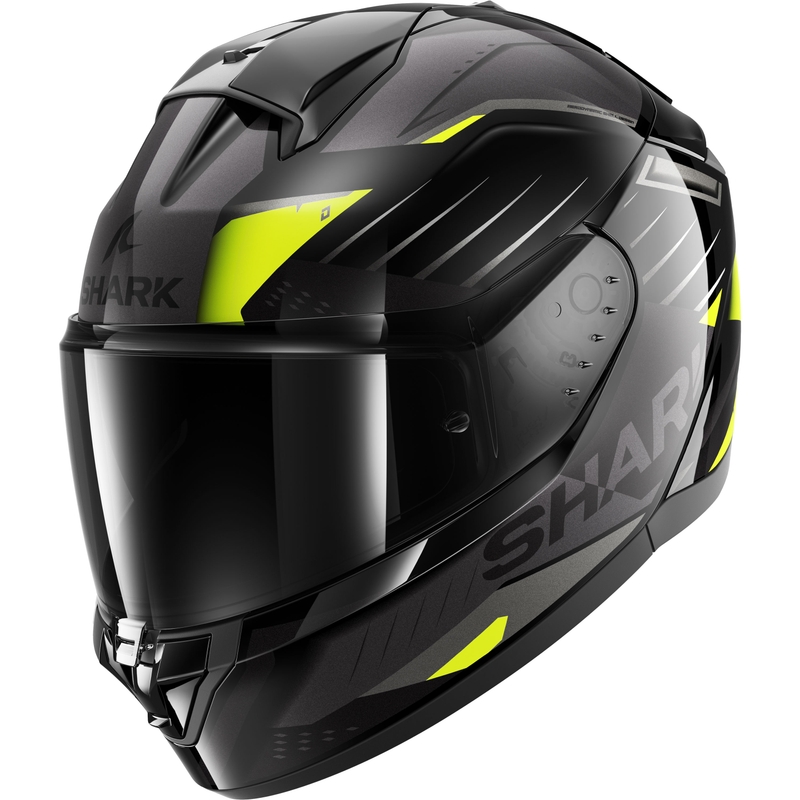 Casco moto integrale SHARK RIDILL 2 BERSEK nero-grigio-giallo fluo