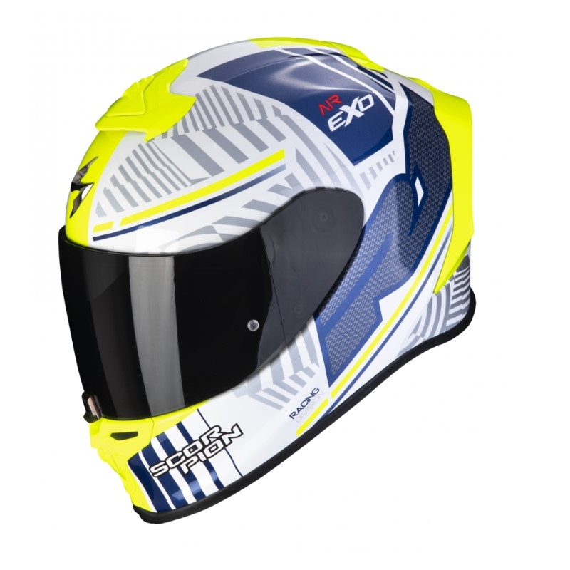 Casco integrale Scorpion EXO-R1 EVO Air Victory bianco-blu-giallo