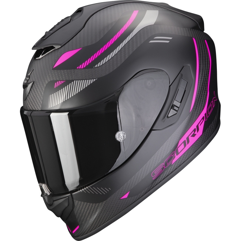 Casco moto integrale Scorpion EXO-1400 EVO Carbon Air Kydra nero-rosa