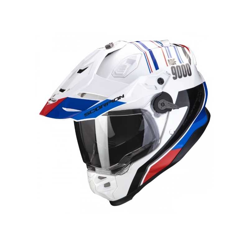 Casco moto enduro SCORPION ADF-9000 AIR Desert bianco-blu-rosso