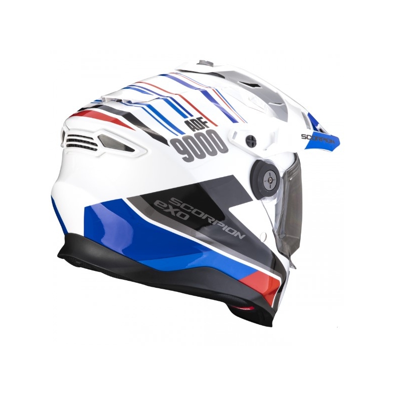 Casco moto enduro SCORPION ADF-9000 AIR Desert bianco-blu-rosso