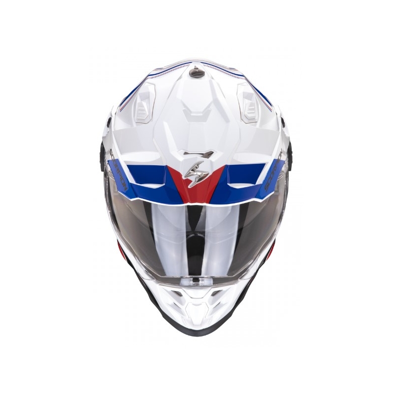 Casco moto enduro SCORPION ADF-9000 AIR Desert bianco-blu-rosso