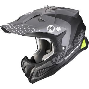 Casco da motocross Scorpion VX-22 Air Ares nero-argento opaco