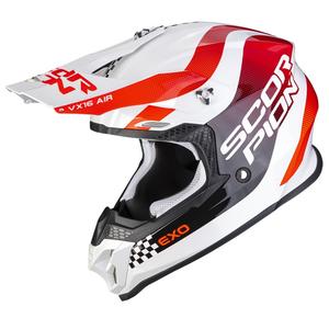 Casco da motocross Scorpion VX-16 EVO AIR SOUL bianco-rosso
