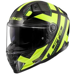 LS2 FF811 Vector II C Strong casco da moto integrale nero-giallo fluo