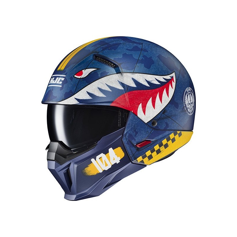 Casco aperto con maschera HJC i20 Vanguard Call Of Duty MC2SF bianco-giallo-rosso-blu
