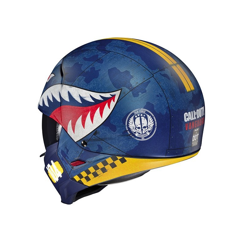 Casco aperto con maschera HJC i20 Vanguard Call Of Duty MC2SF bianco-giallo-rosso-blu