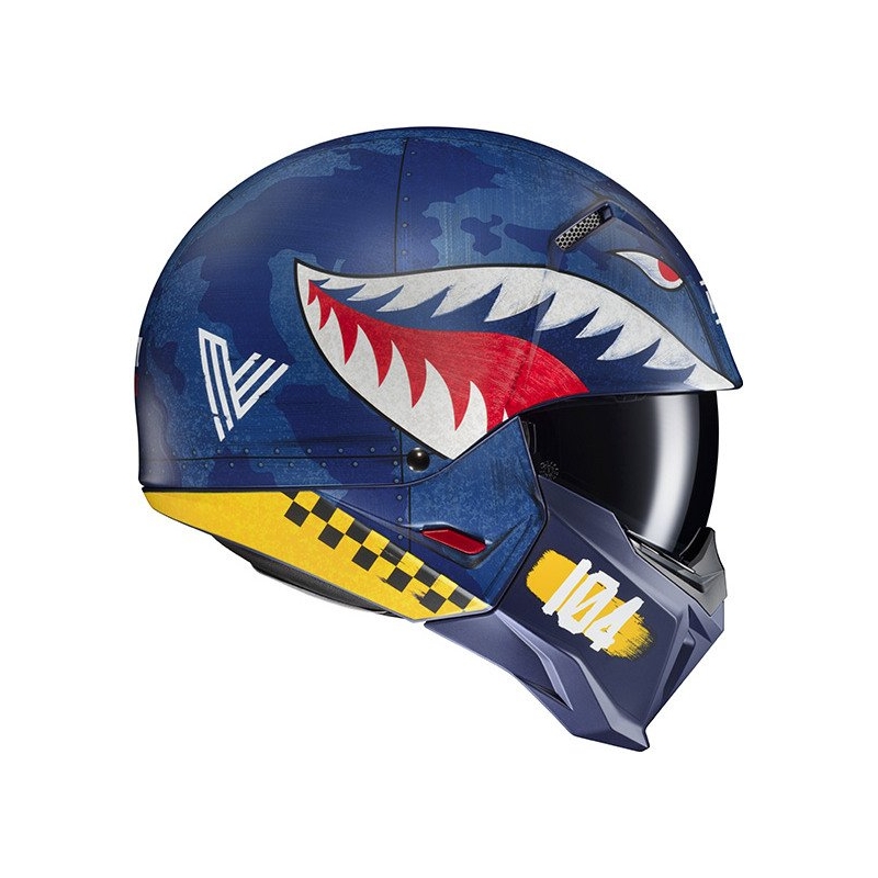 Casco aperto con maschera HJC i20 Vanguard Call Of Duty MC2SF bianco-giallo-rosso-blu