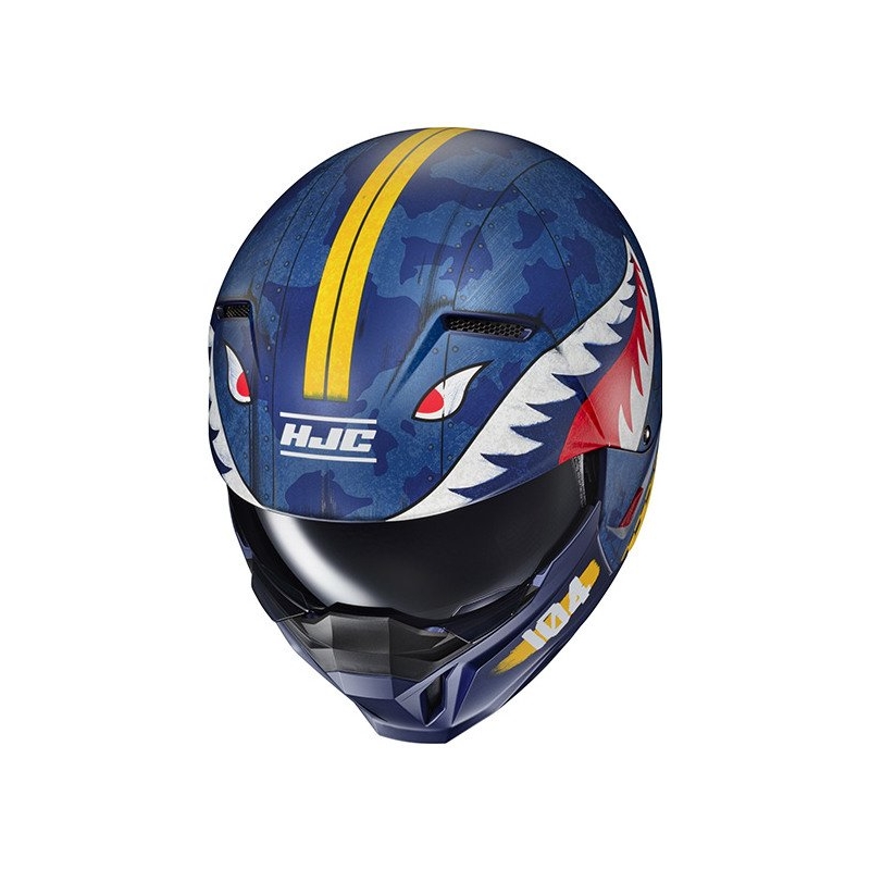 Casco aperto con maschera HJC i20 Vanguard Call Of Duty MC2SF bianco-giallo-rosso-blu