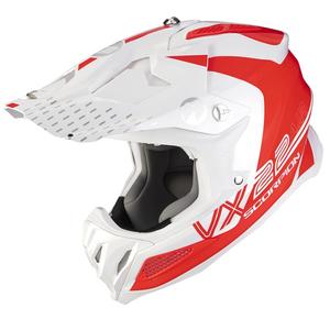 Casco da motocross Scorpion VX-22 Air Ares bianco-rosso
