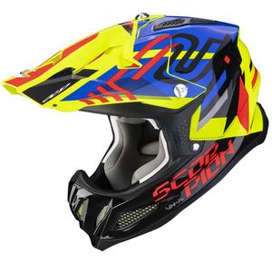 Casco da motocross Scorpion VX-22 Air Neox nero-rosso-blu-giallo fluo