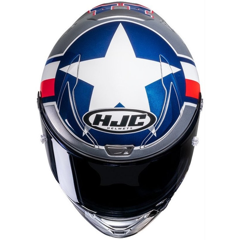 Casco moto integrale HJC RPHA 1 Ben Spies Silverstar MC21 rosso-blu-bianco-argento