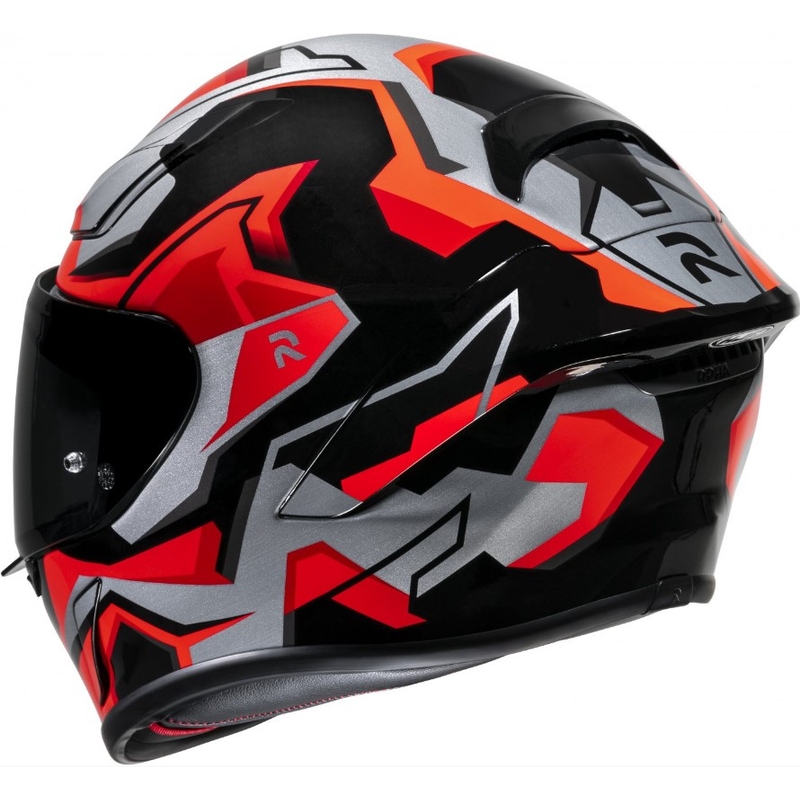 Casco moto integrale HJC RPHA 1 Nomaro MC1 nero-argento-rosso