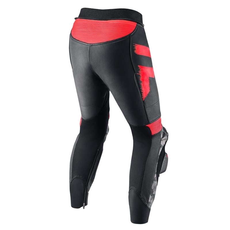 Pantaloni da moto Rebelhorn Rebel 22 nero-rosso fluo Saldi