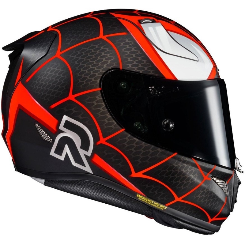 Casco moto integrale HJC RPHA 11 MILES MORALES MC1SF nero-bianco-rosso