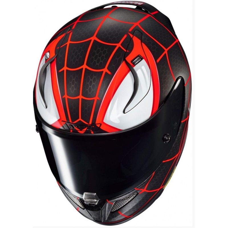 Casco moto integrale HJC RPHA 11 MILES MORALES MC1SF nero-bianco-rosso