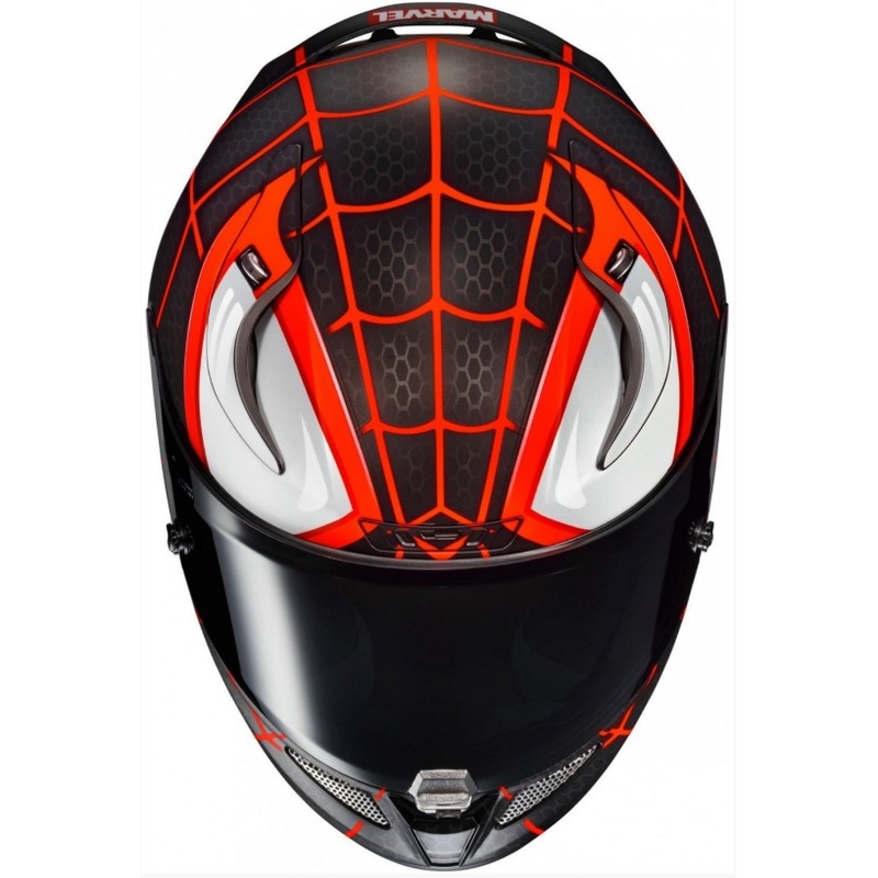 Casco moto integrale HJC RPHA 11 MILES MORALES MC1SF nero-bianco-rosso