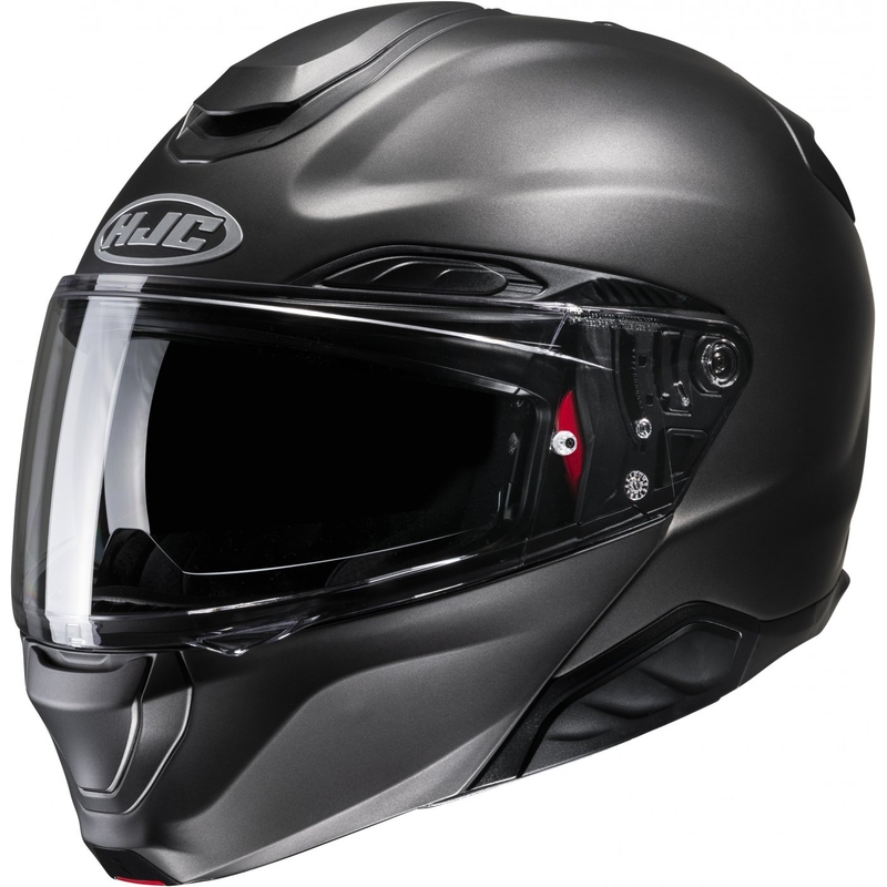 Casco da moto flip-up HJC RPHA 91 Solid semi piatto titanio