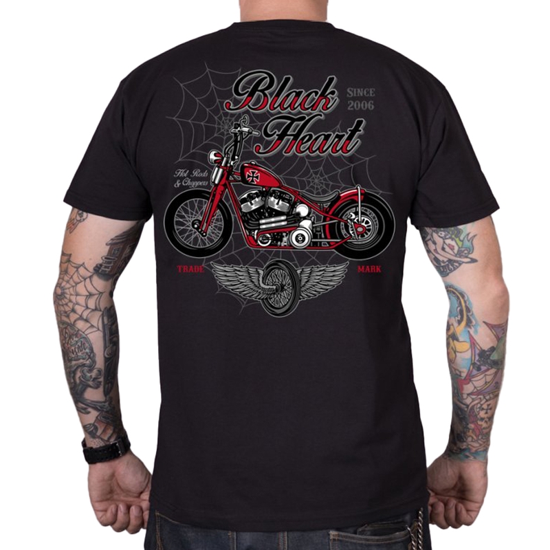 Maglietta da uomo Cuore nero Red Baron Chopper