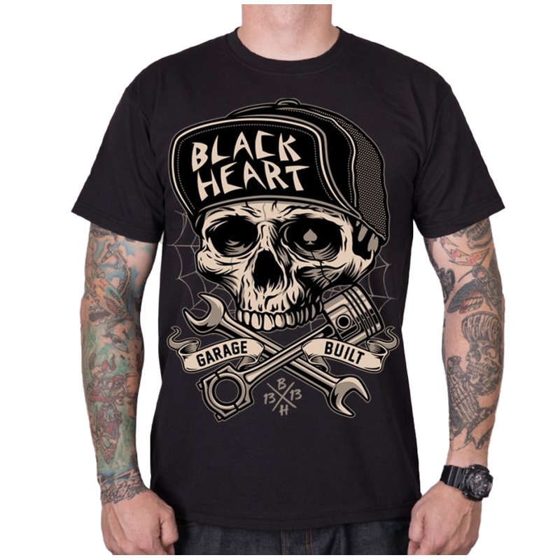 T-shirt da uomo Cuore nero Garage Built