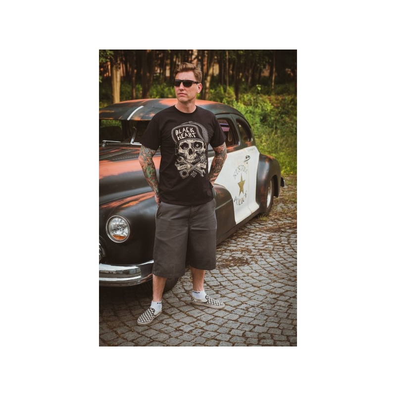 T-shirt da uomo Cuore nero Garage Built