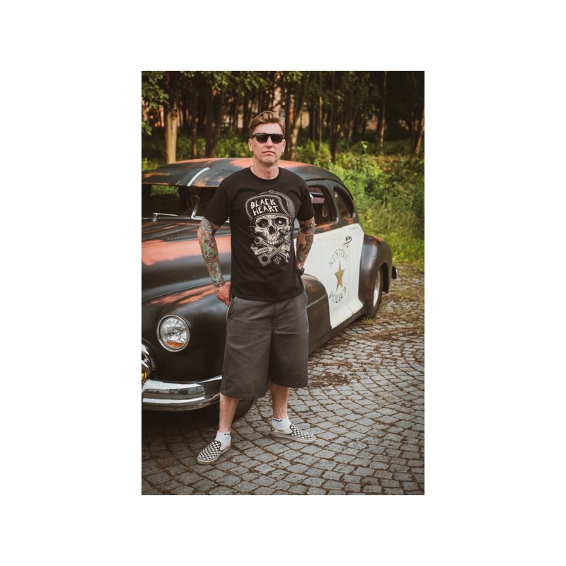 T-shirt da uomo Cuore nero Garage Built